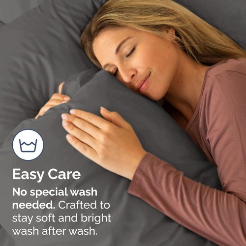 King Standard Pillow Cases by King - Soft Hotel Quality Covers | Comfy Bedding for All Ages - Machine Washable - Charcoal, Set of 4