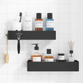 Kitsure Shower Caddy | 2-Pack Adhesive Organizer - Rustproof Metal Shelves, No-Drill, Black, X-Large