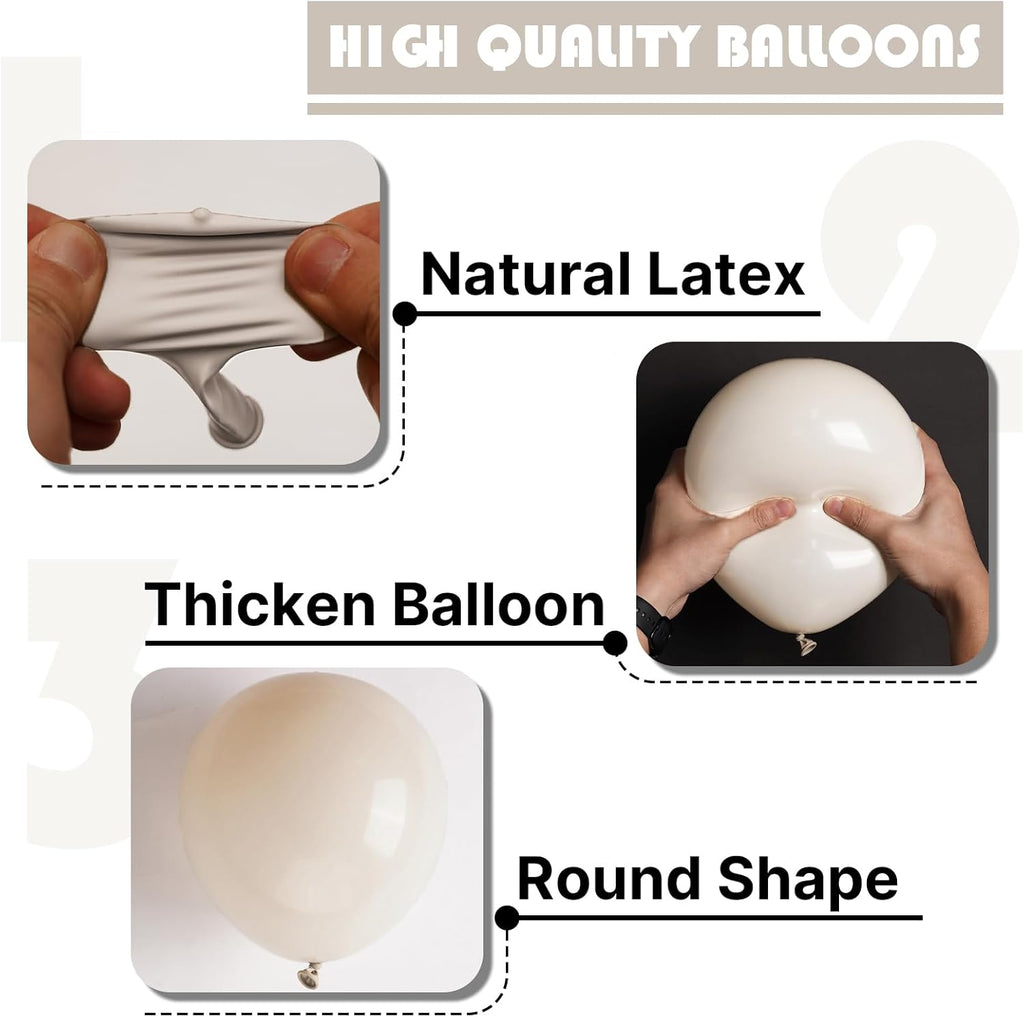 PartyWoo White Balloons - 140-Piece Arch Kit with 18", 12", 10", & 5" Sizes for Weddings & Events