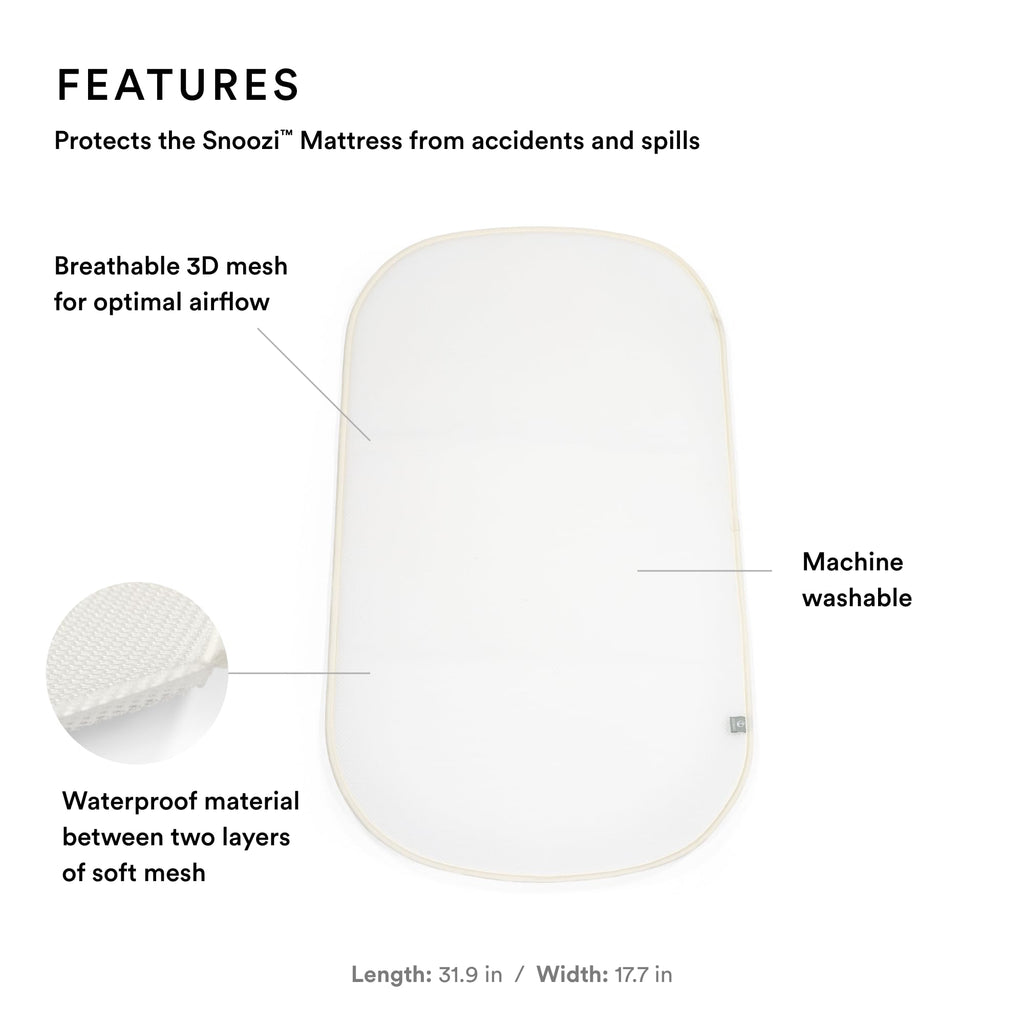 Stokke Snoozi Protection Sheet, White - Protects Your Mattress from Incidents & Spills - 100% Polyester - Machine Washable