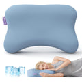 ZZ-WELL Side Sleeper Pillow - Patented Cervical Neck Pillow for Sleeping with Cooling Cover - High Loft Heavy Density Memory Foam Pillows for Side Sleepers & Broad Shoulders Adults (Blue)