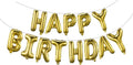 Gold Happy Birthday Balloons Banner - 16-Inch Mylar Foil Letters | Reusable Party Decor for All Ages