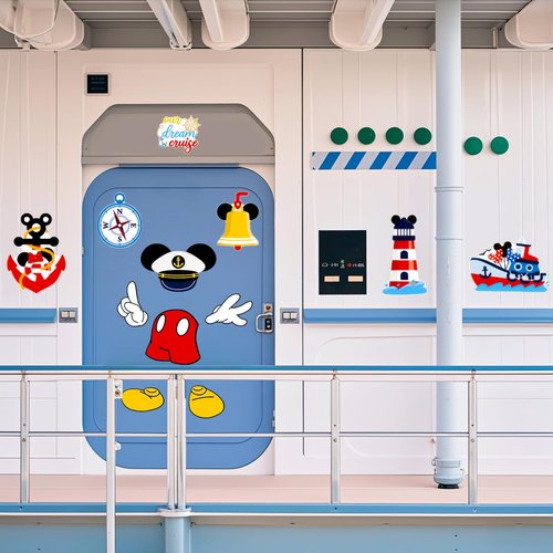 12Pcs Captain Mouse Cruise Door Decorations, Funny Mouse Ears Magnet for DCL Cruise& All Major Cruise Cartoon Mouse Birthday Party Supplies (Yellow)