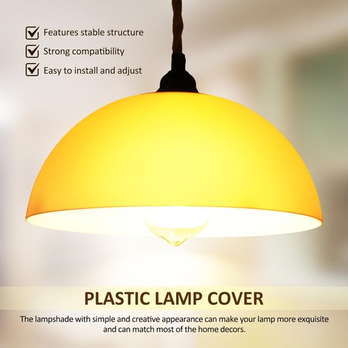 Kichvoe 2Pcs Plastic Mushroom Lamp Shade Replacement: 1.65" Hole Globe Dome Lampshade, Light Fixture Cover for Pendant, Fan, Wall Sconce, Chandelier & Floor Lamp
