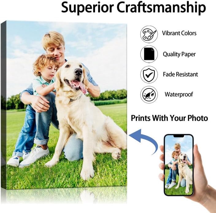 Skiennix Personalized Photo Canvas Print - Custom Wall Art for Bedroom & Living Room | 8x10