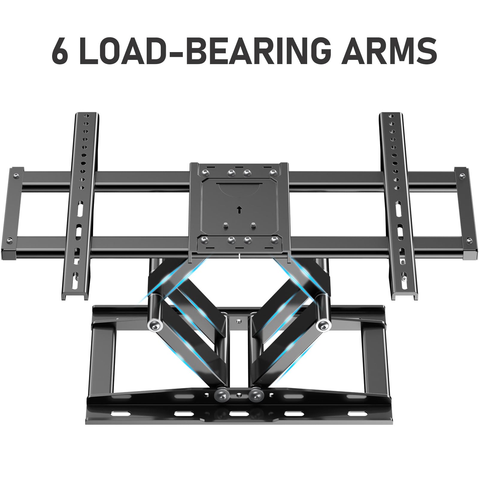 WNJQBY Full Motion TV Wall Mount - 37-85'' Flat/Curved TVs, Swivel Articulating Arms, Max VESA 600x400mm, Tilt Rotation, Holds up to 135 lbs