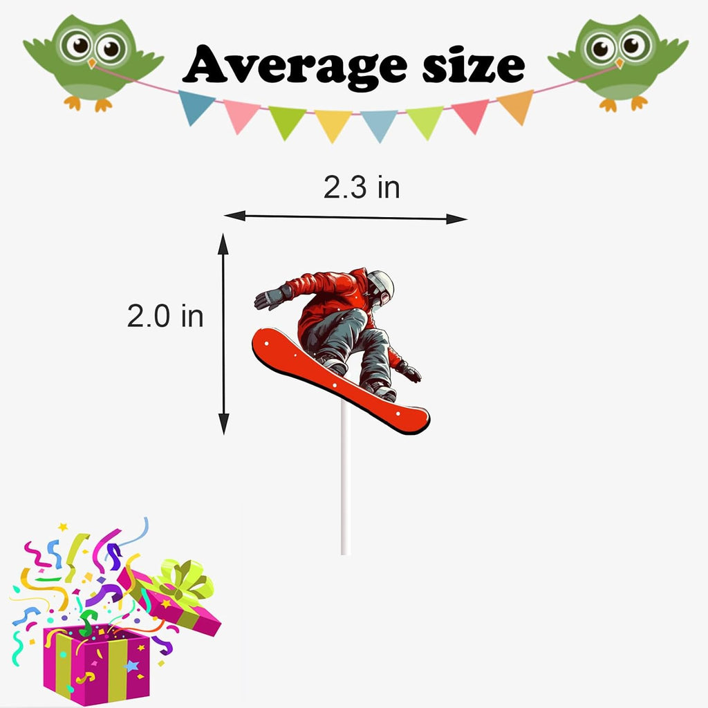 Skiennix 18-Piece Ski Cupcake Toppers - Perfect Winter Sports Cake Decor for Skiing Parties