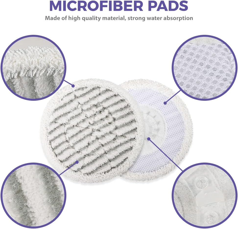 Shark Replacement Steam Mop Pads - Compatible with S7000 Series | 6-Pack for All-in-One Cleaning