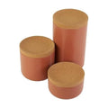 Kamenstein Ceramic and Cork Lid Stackable Canisters, Natural Cork and Terra Cotta Ceramic, Set of 3, 1/2 qt, 1 qt, 2 qt