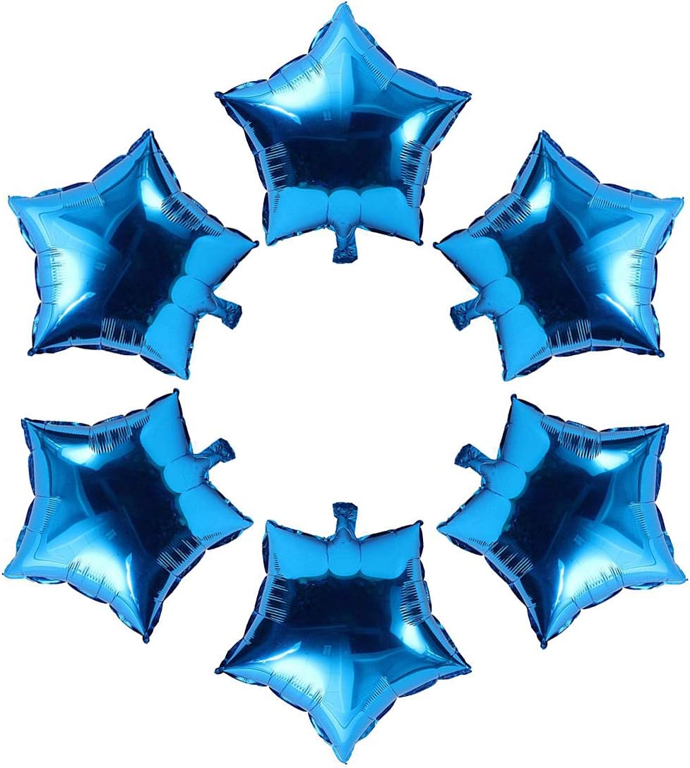 Skiennix 18" Blue Star Foil Balloons - 24 Pcs for Baby Showers, Gender Reveals & Weddings