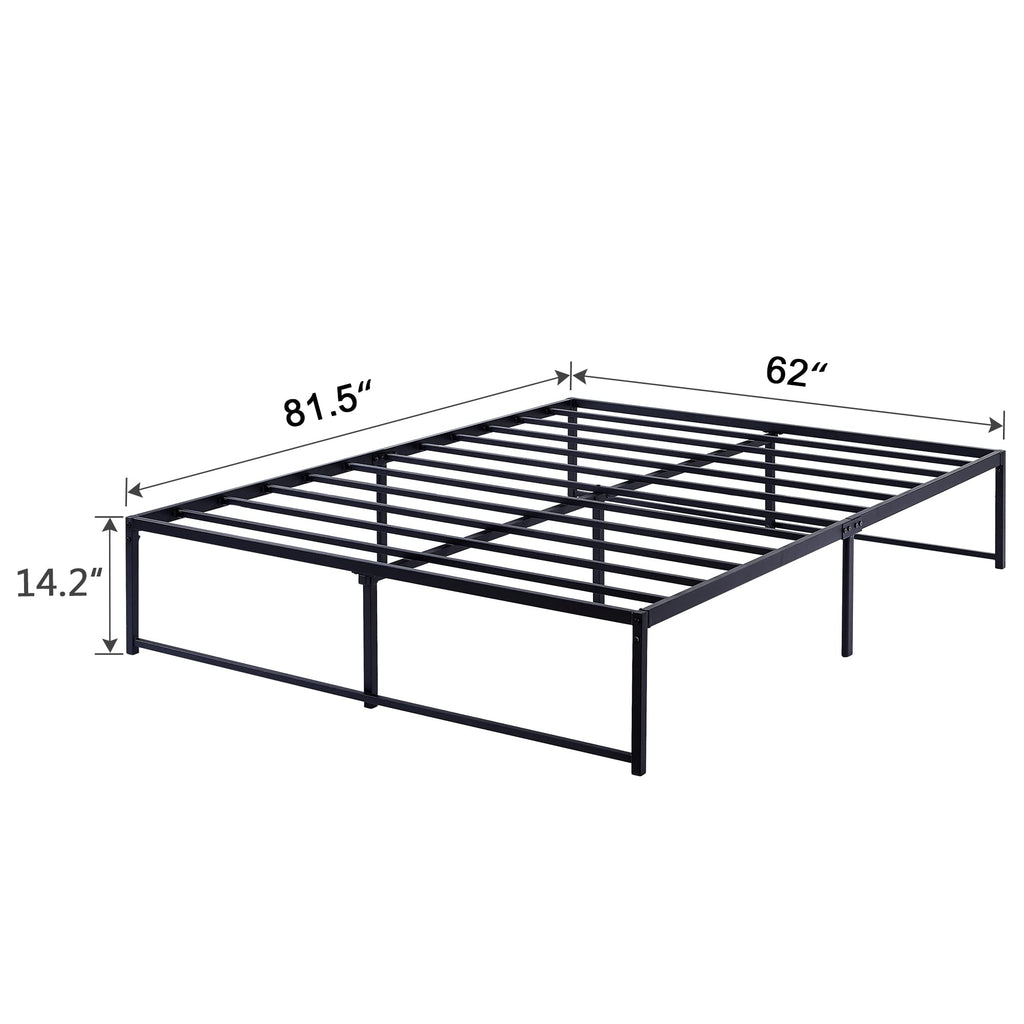 VECELO 14" Queen Bed Frame/Metal Platform Mattress Foundation/No Box Spring Needed