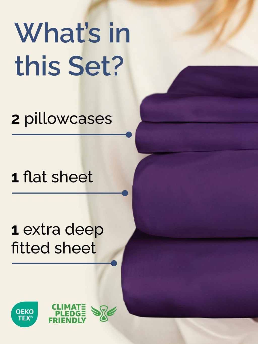 Skiennix Extra Deep Twin XL Sheet Set | 4-Piece Breathable Cooling Bedding - Soft, Wrinkle-Free, Purple