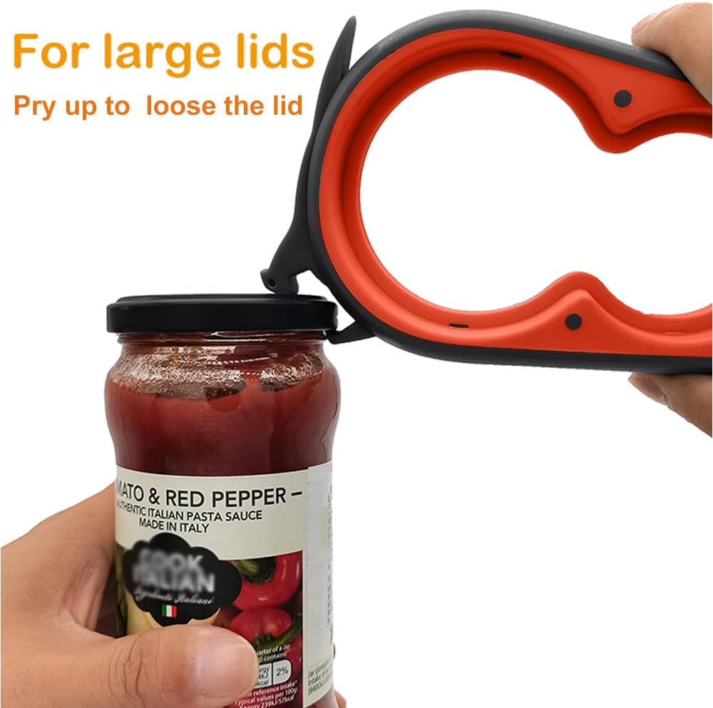 Otstar Jar Opener for Seniors - Multi-Function Non-Slip Grip & Corkscrew Tool | Ideal for Weak Hands