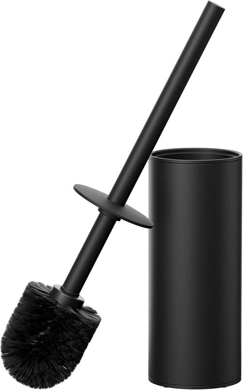 FORIOUS Toilet Brush Set - Heavy Duty 304 Stainless Steel Base & Long Handle - 2 Brush Heads Included
