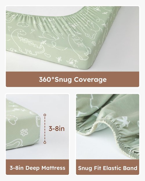 Looxii Baby Crib Sheets for Boys Girls, 3 Pack Fitted Crib Sheet for Standard Crib and Toddler Mattress, Ultra Soft Breathable Microfiber Baby Sheet 52x28x8in