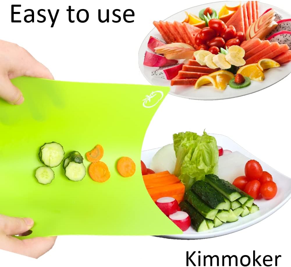 Skiennix Flexible Cutting Boards Set - Easy-Grip Colorful Mats for Cooking | 4-Piece Plastic Sheet Set