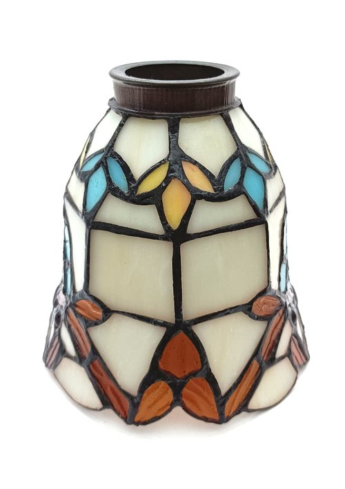 Tiffany Style Lamp Shade Only, Chandelier and Wall Lamp Replacement Shade, NAD06001, Baroque Style, Stained Glass Chimney, Dual Use, Multi-colored by NADUOXRK