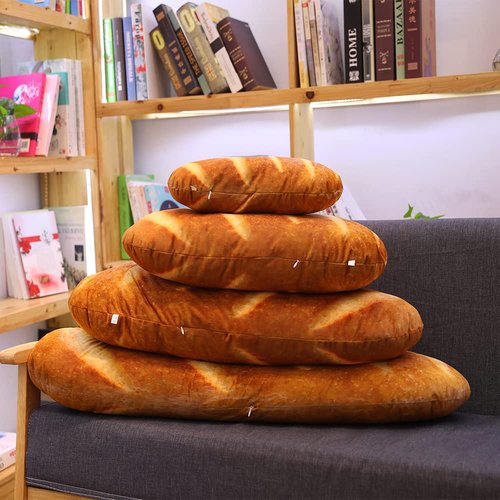 elfishgo 3D Simulation Bread Shape Pillow,Soft Butter Bread Food Plush Cushion Stuffed Toy for Home Decor 31.5"