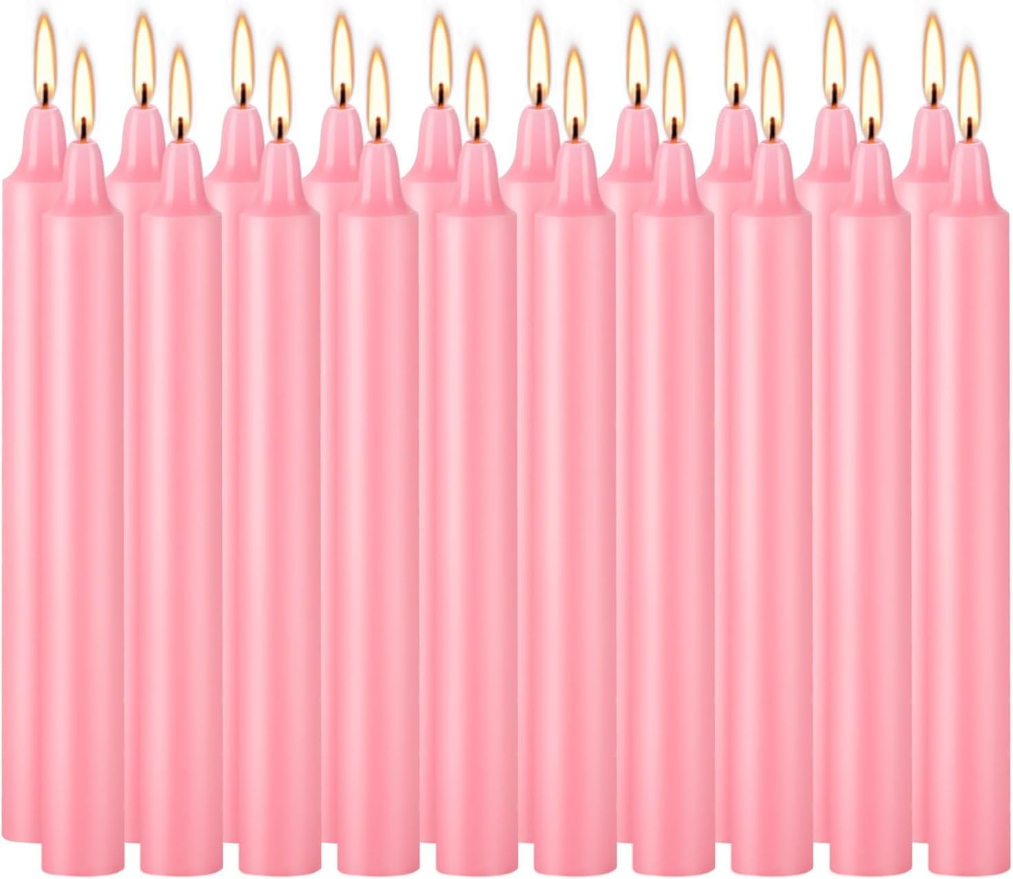 YOROXRG Mini Unscented Taper Candles - 40 Pack for Weddings, Birthdays, and Home Décor | 4 Inch Tall (Pink)