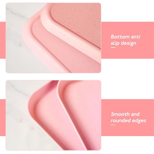 Pink Plastic Serving Platters and Trays,Serving Dishes for Entertaining,Rectangular Platters for Serving Food, Appetizer Serving Trays for Snacks,Charcuterie,Chips,Candy,Fruit,Sushi