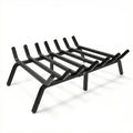 AXYCXIN 24 Inch Fireplace Grate, 1/2" Solid Steel Fireplace Log Holder, Heavy Duty Firewood Log Burning Rack with 7 Support Bars & 6 Support Legs for Indoor Outdoor Camping