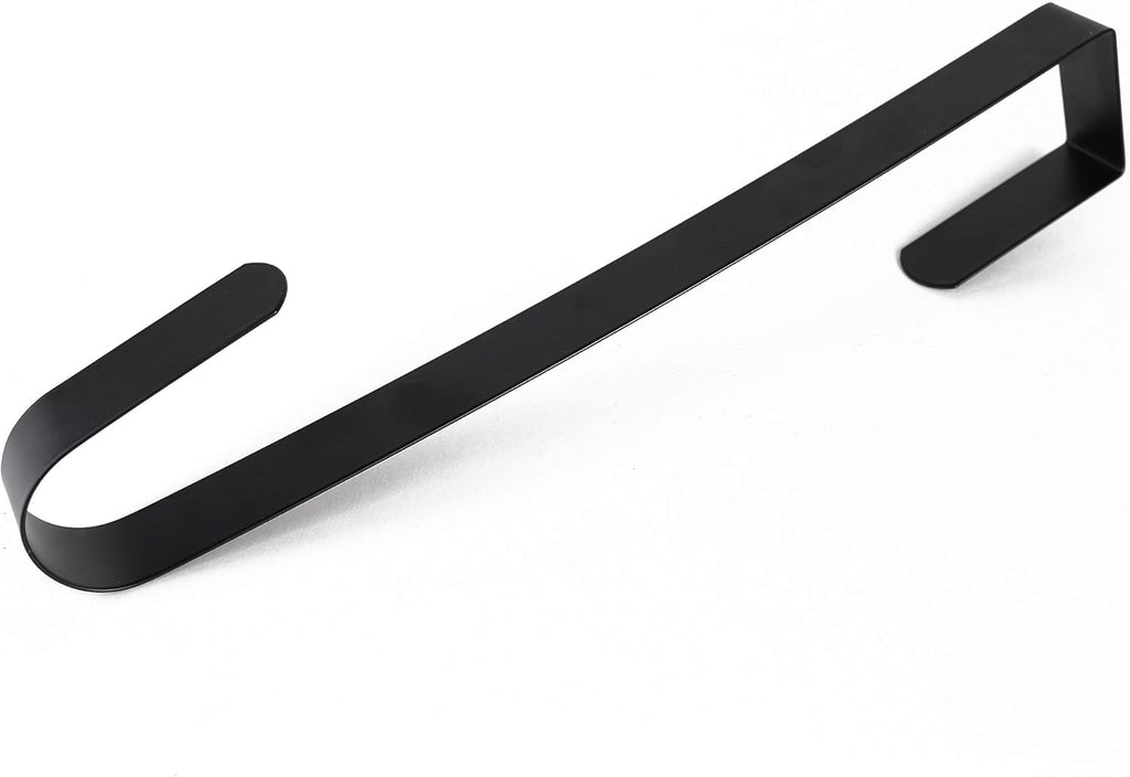 RN'D Over Door Wreath Hanger Hook - Slim Metal Holder for Seasonal Decor | Black, 12-Inch