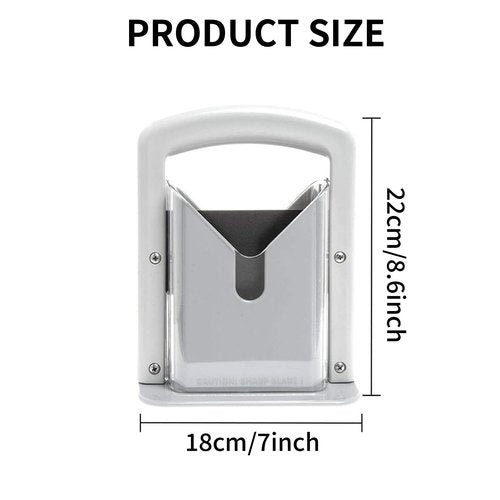 Bagel Slicer, Perfect for Bagels, Safe Grip, Safety Shield, Bagel Cutter Stainless Steel, Universal Slicer (White)