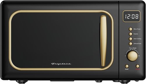 Frigidaire Retro Microwave - 0.7 Cu. Ft. Compact Design in Black-Gold Finish