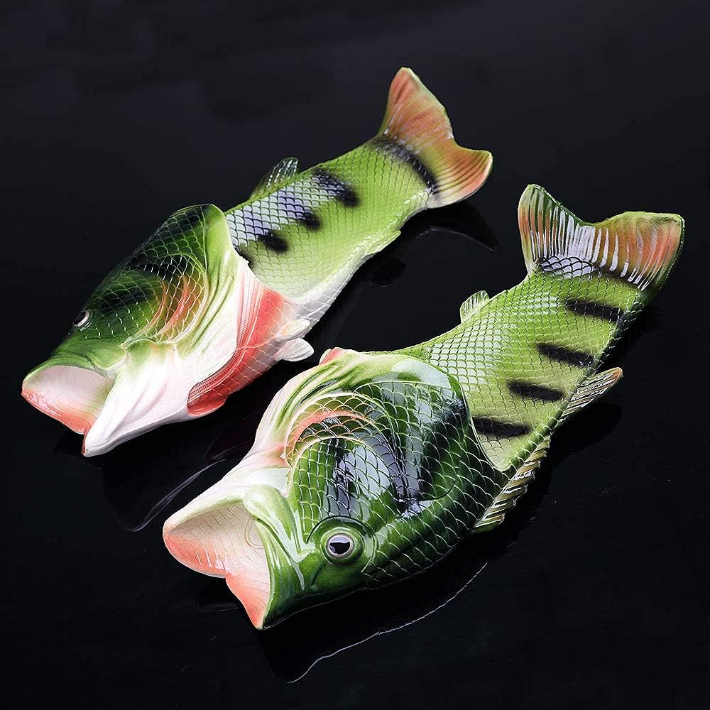 Skiennix Unisex Fish Slippers - Comfortable Bass Sandals for All-Day Wear | Fun Animal Design