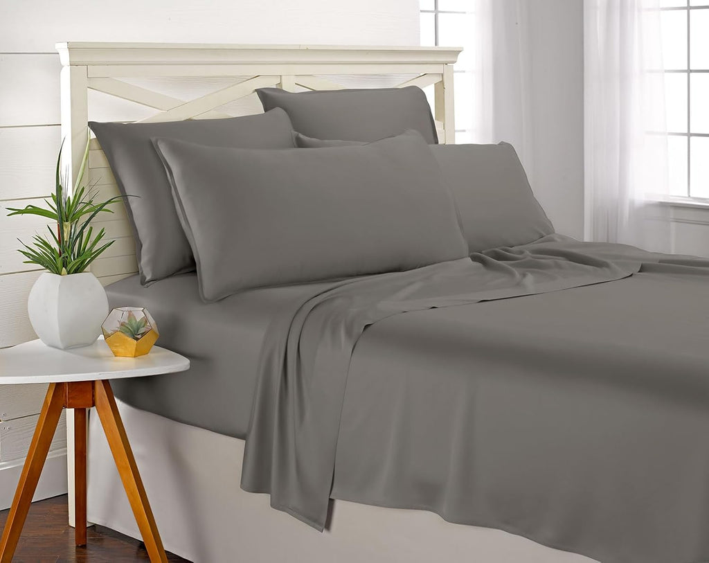 Pure Bamboo Twin XL Sheets - Luxuriously Soft & Cooling 100% Organic Viscose Bed Sheet Set | Graphite Color