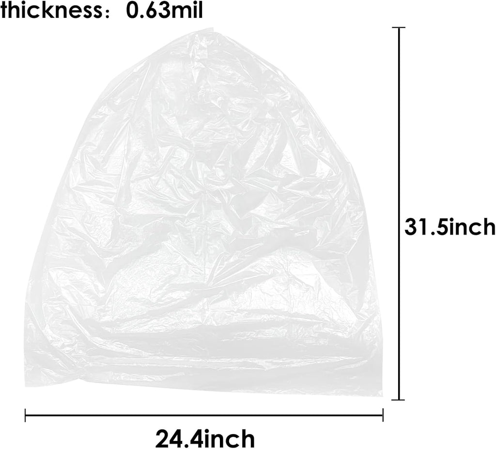 Teivio 13 Gallon Tall Kitchen Trash Bags - 60 Count Clear Garbage Bags for Home & Office
