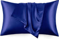 Love's Cabin Satin Pillowcase Set - Cooling Pillow Covers for Hair & Skin, 20x26 Inches, Navy