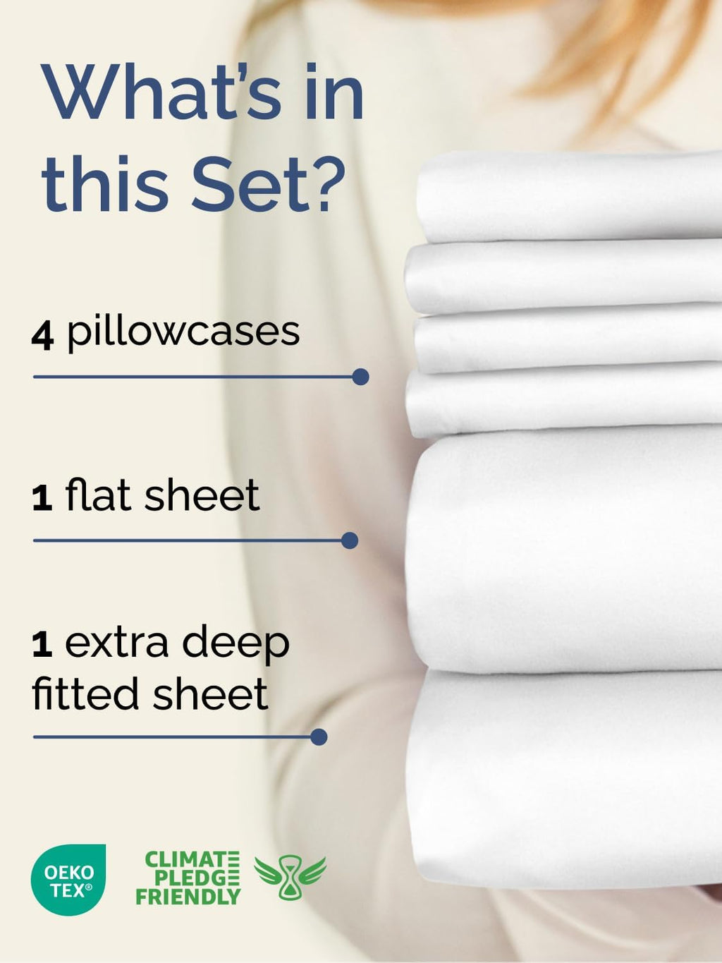 Skiennix Extra Deep Full Sheet Set - 6-Piece Breathable Cooling Bedding - Soft, Wrinkle-Free White