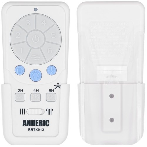 Anderic RRTX012 Replacement Ceiling Fan Remote Control Compatible with Harbor Breeze A25-TX012 A25-TX025 – 6-Speed Fan Control, Light Dimmer, Up & Down Lights, Reverse Airflow, Sleep Timer