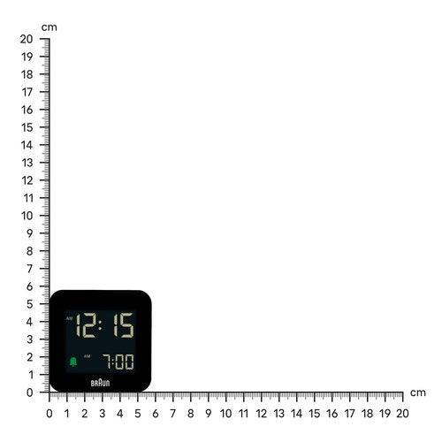 Braun Digital Travel Alarm Clock with Snooze, Compact Size, Negative LCD Display, Quick Set, Crescendo Beep Alarm in Black, Model BC08B (1-Pack)