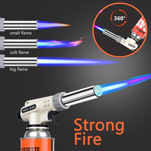 Culinary Professional Butane Torch - Adjustable Flame Cooking Tool for Crème Brûlée | Upgrade Design