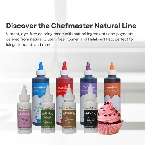 Chefmaster Plant-Based Natural Liqua-Gel Food Coloring - No Artificial Dyes, Yellow, 1.87 oz | Perfect for Icing & Fondant