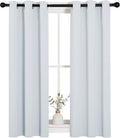 NICETOWN Room Darkening Curtains - Thermal Insulated Grommet Drapes for Bedroom | 2 Panels, 29x45, Platinum Greyish White