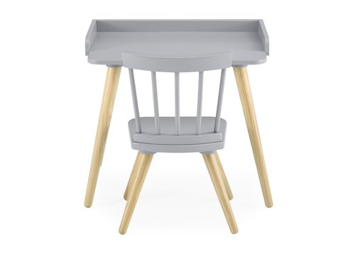 Delta Children Essex Desk & Chair Set, Greenguard Gold Certified, Grey/Natural