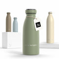 LARS NYSØM Stainless Steel Insulated Water Bottle 12oz 17oz 25oz 34oz 51oz | Insulated Thermo Flask for Hot and Cold Beverages | Leakproof Drinking Bottle (Sage Green, 11.9oz)