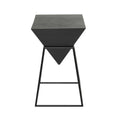 Deco 79 Wood Geometric Inverted Pyramid Accent Table with Black Metal Stand, 14" x 14" x 24", Black