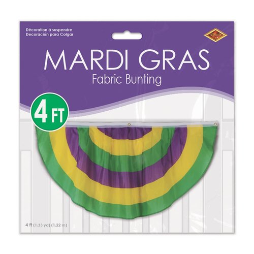 Beistle Mardi Gras Polyester Fabric Bunting Banner