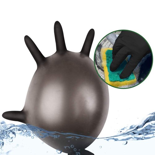 Keoely Black Nitrile Disposable Gloves Pack of 100, Latex Free Safety Working Gloves for Food Handle or Industrial Use,Large(Pack of 100)