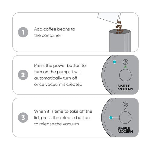 Simple Modern Delta Coffee Canister | Airtight Vacuum Seal with Auto-Reseal Technology | Ceramic Lined Stainless Steel Container for Coffee Grounds, Beans, Tea | 1.1L, Almond Birch Mix