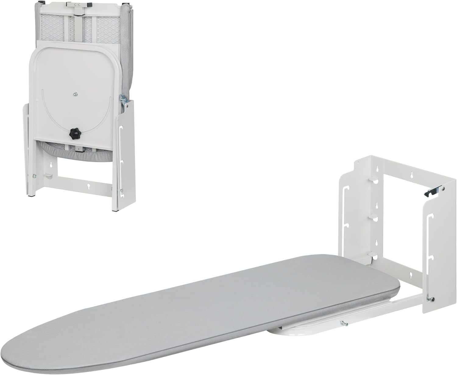 Zoes Homeware Wall Mounted Ironing Board - 180° Rotation, Space-Saving Design, 36" x 12", Silver
