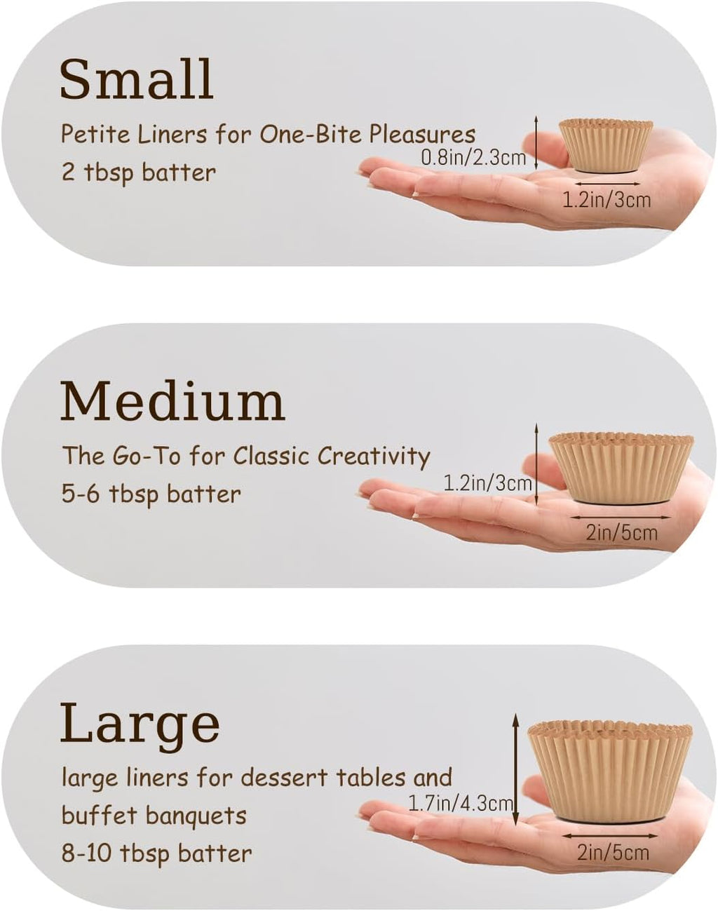 Qiqee 1000 Count Mini Cupcake Liners - Natural Food Grade Baking Cups | No Smell, Small Size