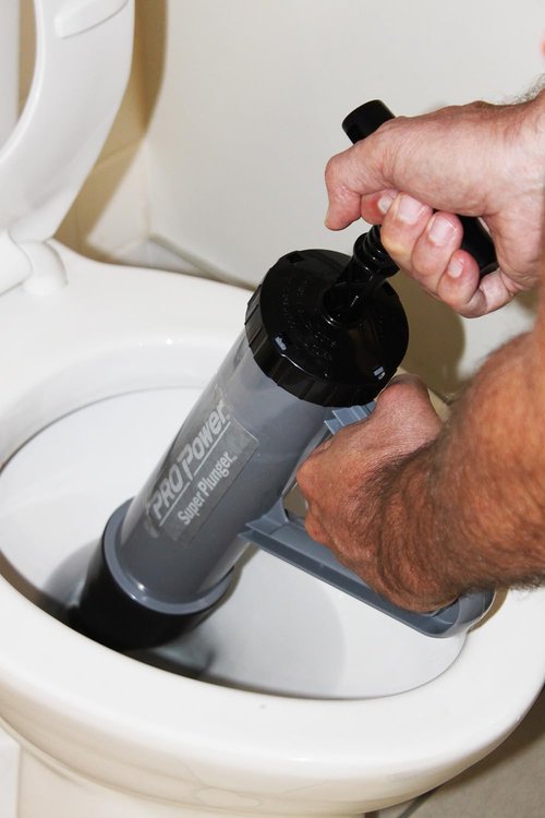 K-CO Innovations PRO Power® Super Plunger® - High Pressure Plunger Utilizing Water Pressure to Clear Clogs - Toilet Plunger Storage Caddy Included - Made in USA by Disabled Veterans