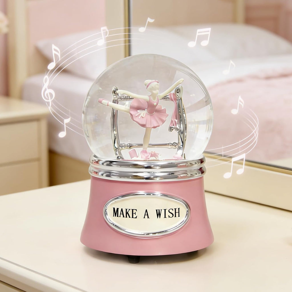 Skiennix Ballerina Snow Globe - Rotating Musical Dance Box | 100MM Water Globe Plays Fur Elise
