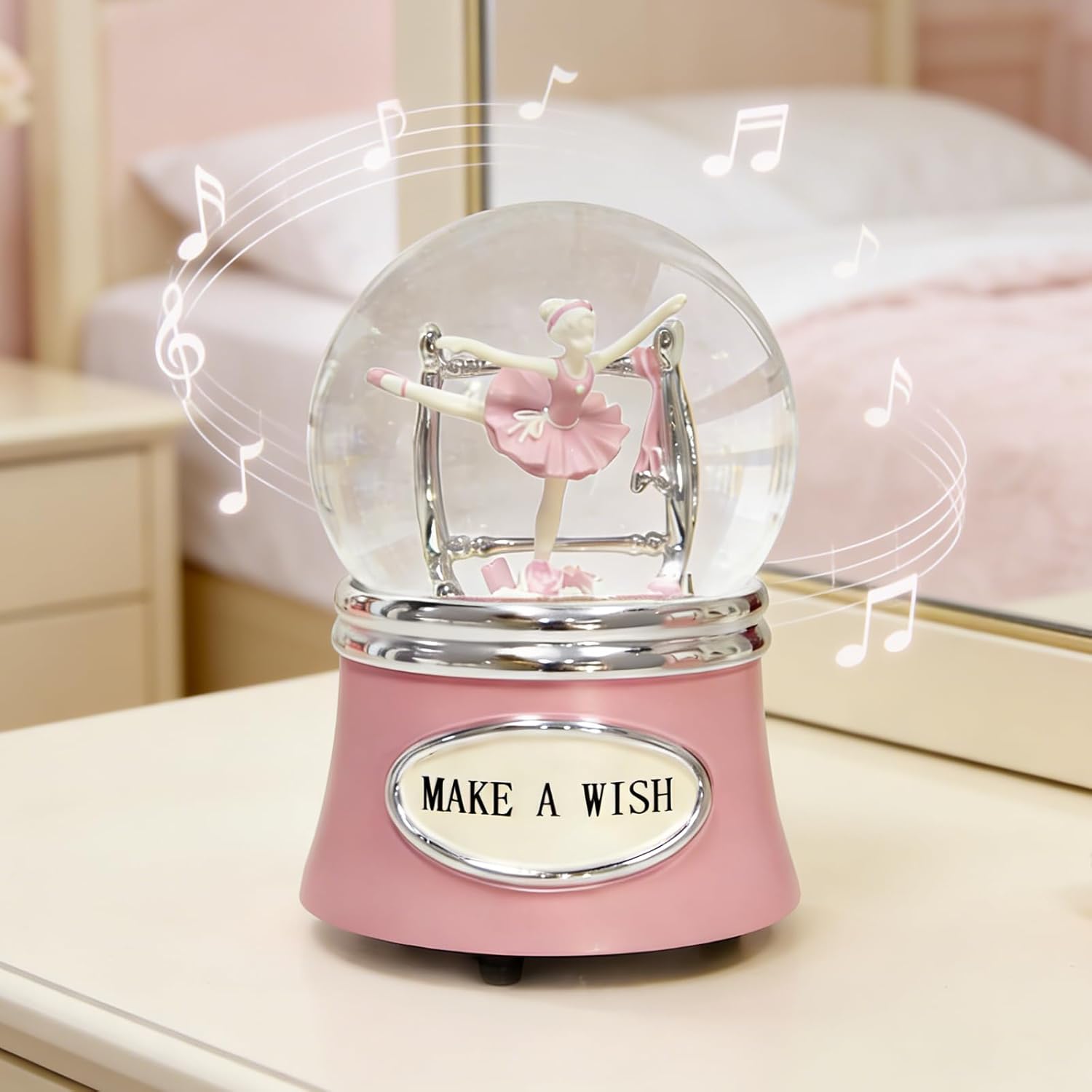 Skiennix Ballerina Snow Globe - Rotating Musical Dance Box | 100MM Water Globe Plays Fur Elise