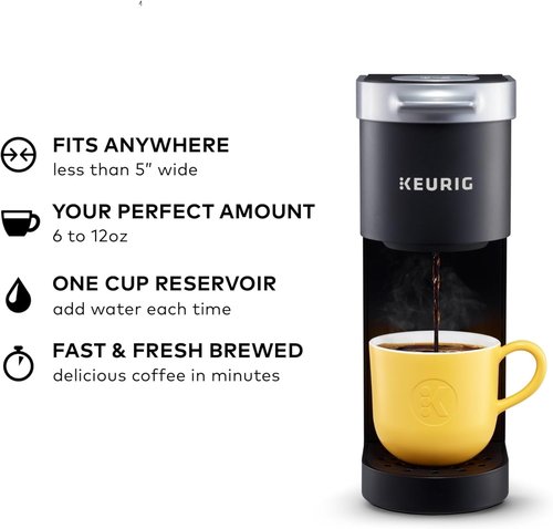 Keurig K-Mini Coffee Maker - Single Serve K-Cup Pod Brewer for Small Spaces | 6 to 12oz, Black